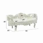 Adara White Leather Bench by ACME - Image 6