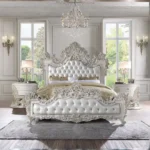 Adara White Leather Eastern King Bed by ACME