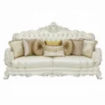 Adara Pearl White Leather Sofa With 7 Pillows by ACME - Image 2