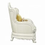 Adara Pearl White Leather Living Chair With 2 Pillows by ACME - Image 3