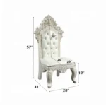 Adara Pearl White Leather Tufted Dining Side Chair Set of 2 by ACME - Image 6