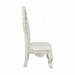 Adara Pearl White Leather Tufted Dining Side Chair Set of 2 by ACME - Image 3