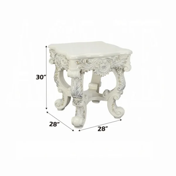 Adara White End Table by ACME - Image 3