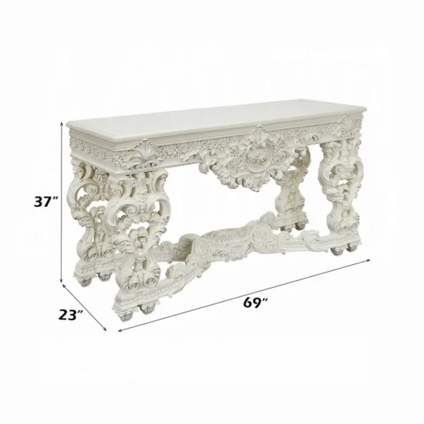 Adara White Sofa Table by ACME - Image 4