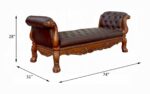 Vendome Bench in Cherry Leather 96490 by ACME 8