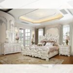 Ivory Bedroom Set 5 PCs HD-8008 By Homey Design Homey Design HD-8008 Collection Mobilia Cleopatra 13 Ivory Bedroom Set 5 PCs HD-8008 By Homey Design 13