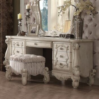 Bone White Vanity Desk