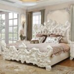 Ivory Bedroom Set 5 PCs HD-8008 By Homey Design Homey Design HD-8008 Collection Mobilia Cleopatra 14 Ivory Bedroom Set 5 PCs HD-8008 By Homey Design 14