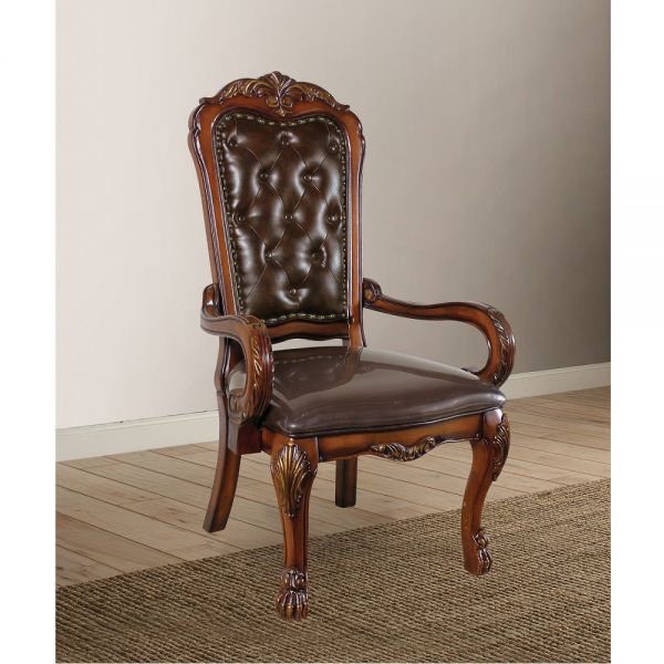 Synthetic Leather & Cherry Oak Finish Dresden Executive Office Chair 12170 by ACME