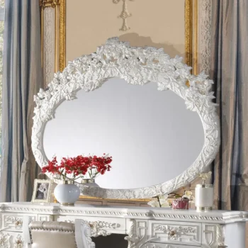Mirror in Antique White Finish