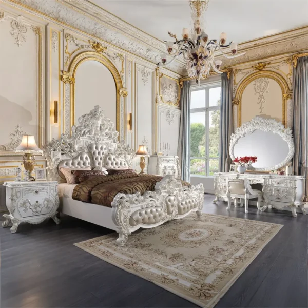 Vanaheim Beige Leather Eastern King Bed by ACME - Image 6