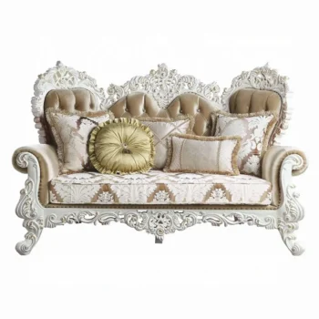 Fabric Loveseat With 5 Pillows