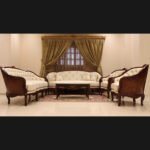 Handmade 4Pcs- Marquetery Beige Sofa Set 21