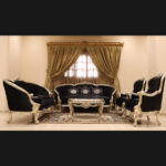 Handmade 4Pcs-Silver Black Sofa Set 15