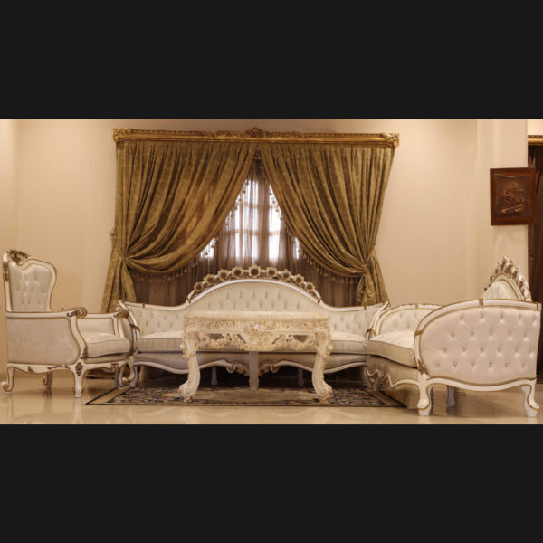 Handmade 3Pcs- Lion White Sofa Set 28
