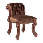 Vendome Vanity Stool in Cherry Fabric 22010 by ACME 15