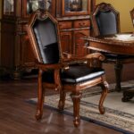 Black Leather Dining Arm Chair