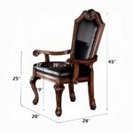 Chateau De Ville Black Leather Dining Arm Chair by ACME - Image 2