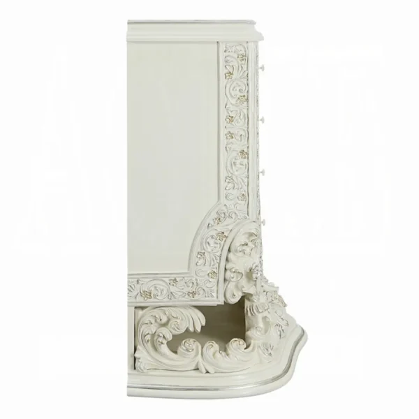Adara White 4-Drawer Chest in Victorian Style by ACME - Image 3
