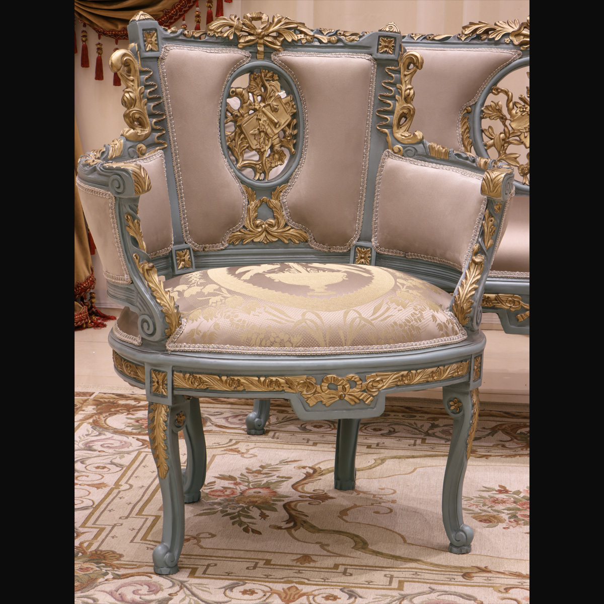 Handmade Antique Gold Chair