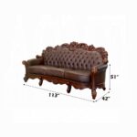 Vendome Oversized Sofa With 4 Pillows in Cherry Leather 52000 by ACME 20