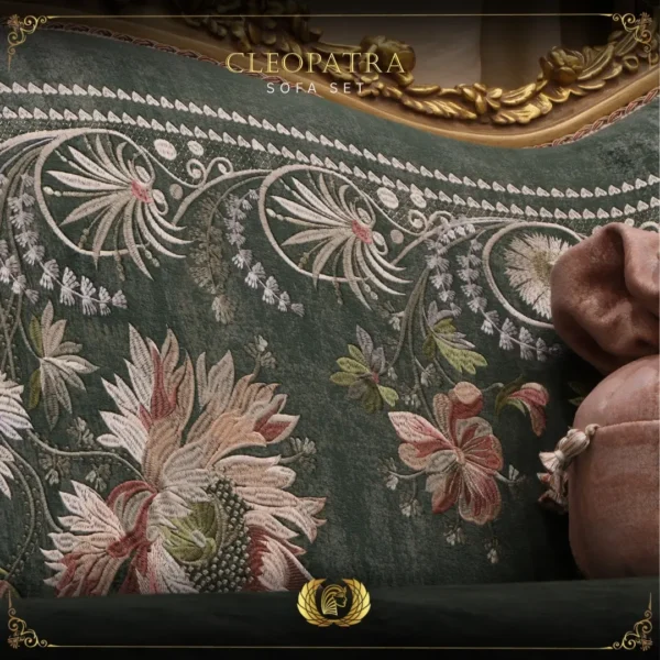 Handmade Cleopatra Green Sofa - Image 2