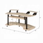 ACME Furniture Eleazar 71″ Music Studio Desk, Natural Oak 20
