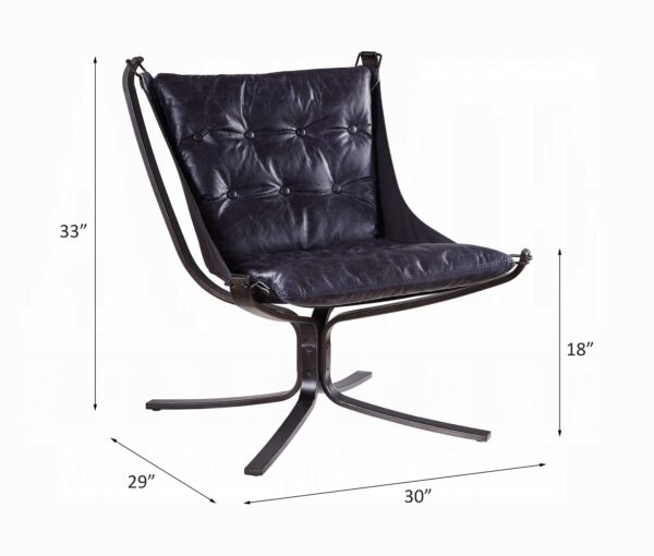 Blue Leather Carney Accent Chair Dimensions