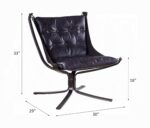 Blue Leather Carney Accent Chair Dimensions