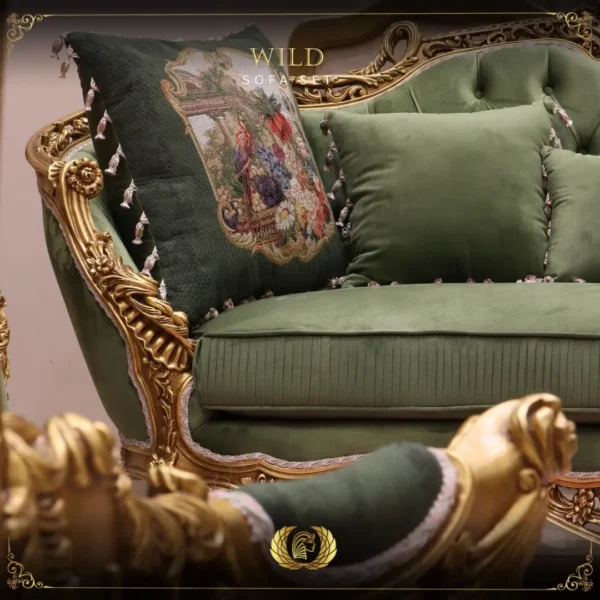 Handmade Wild Green Loveseat - Image 2