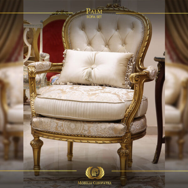 Handmade Palm Gold Chair 7