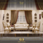 Handmade 6Pcs Palm Gold Sofa Set 11