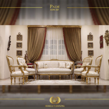 Handmade 6Pcs Palm Gold Sofa Set