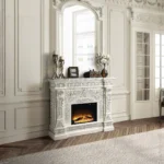 Fireplace in Antique White Finish