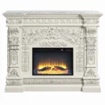 Vanaheim Fireplace in Antique White Finish by ACME - Image 2