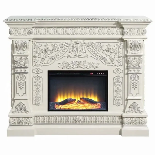 Vanaheim Fireplace in Antique White Finish by ACME - Image 2