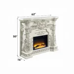Adara White Wooden LED Electric Fireplace by ACME - Image 5