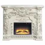Adara White Wooden LED Electric Fireplace by ACME - Image 2