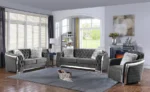 8019 Modern Velvet Sofa Set by Artisan Furniture Living Room & Sofa Sets Mobilia Cleopatra 9 8019 Modern Velvet Sofa Set by Artisan Furniture 9