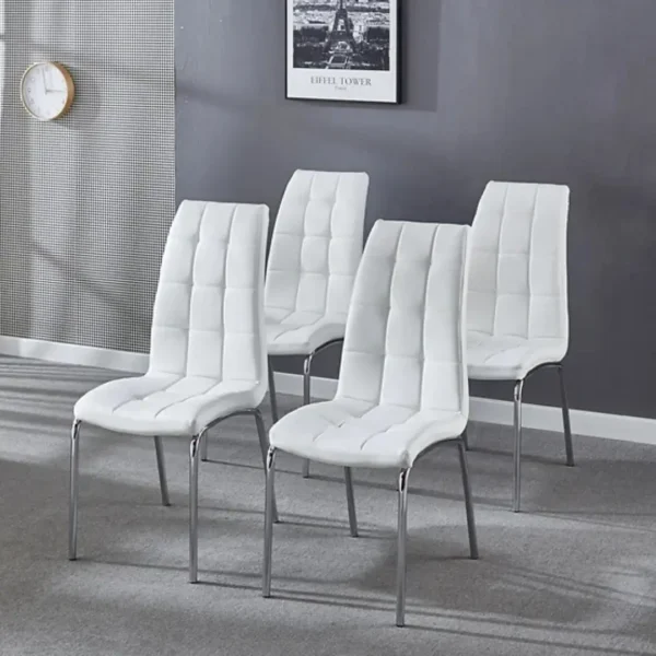 216 Two Stainless Steel Dining Room Chairs by Artisan Furniture - Image 5