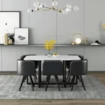 800 White Marble Dining Table Set For 6 Chairs by Artisan furniture - Image 4