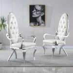DC87 Leather and Stainless Steel Dining Chairs by Artisan Furniture