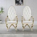 DC87 Leather and Stainless Steel Dining Chairs by Artisan Furniture