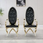 DC87 Leather and Stainless Steel Dining Chairs by Artisan Furniture