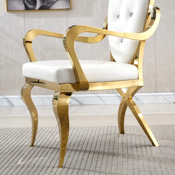 DC87 Leather and Stainless Steel Dining Chairs by Artisan Furniture