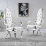 DC87 Leather and Stainless Steel Dining Chairs by Artisan Furniture Dining Chair & Bench Mobilia Cleopatra 15 DC87 Leather and Stainless Steel Dining Chairs by Artisan Furniture 15