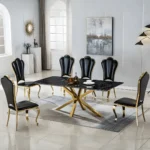 DT201GMB Marble Dining Room Table Legs Metal by Artisan Furniture