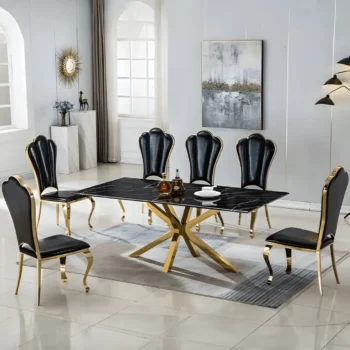 DT201GMB Marble Dining Room Table Legs Metal by Artisan Furniture