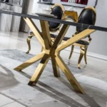 DT201GMB Marble Dining Room Table Legs Metal by Artisan Furniture - Image 5