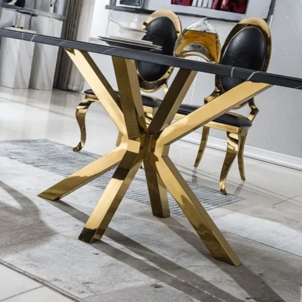 DT201GMB Marble Dining Room Table Legs Metal by Artisan Furniture - Image 5